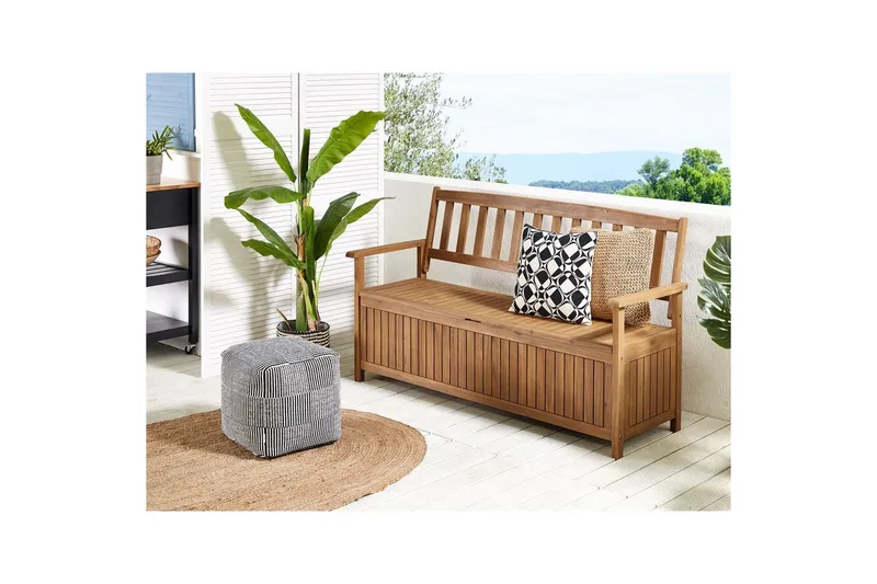 Trädgårdsbänk Beliani Sovana Ljus trä Light wood - Hagemøbler & utemiljø - Utesofa - Hagebenk & utebenk