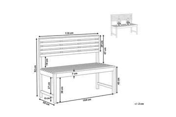 Trädgårdsbänk Beliani Treia Light wood - Hagemøbler & utemiljø - Utesofa - Hagebenk & utebenk
