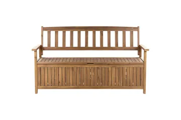 Trädgårdsbänk med dyna Beliani Sovana Ljus trä/beige/grå, 160 cm Light wood||Red - Hagemøbler & utemiljø - Utesofa - Hagebenk & utebenk