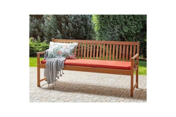 Trädgårdsbänk med dyna Beliani Vivara Light wood||Red - Hagemøbler & utemiljø - Utesofa - Hagebenk & utebenk