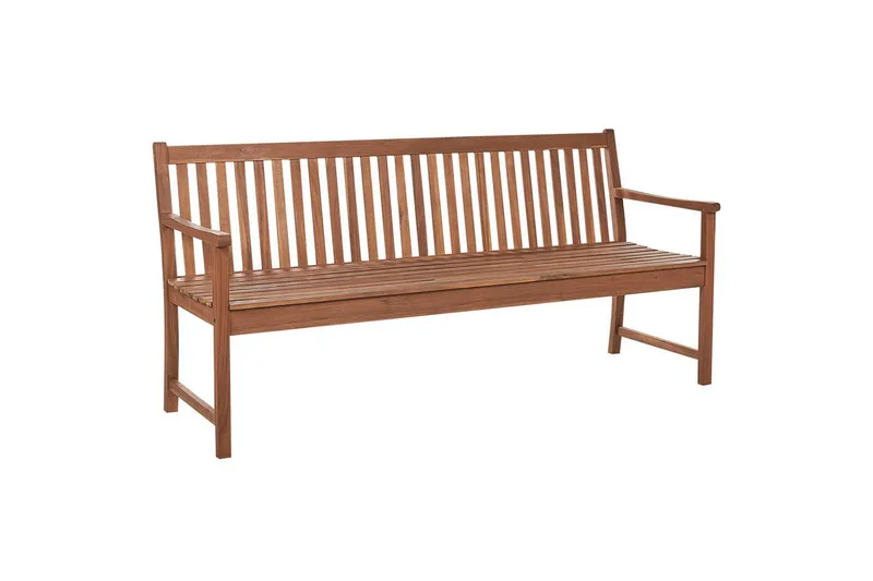 Trädgårdsbänk med dyna Beliani Vivara Light wood||Red - Hagemøbler & utemiljø - Utesofa - Hagebenk & utebenk
