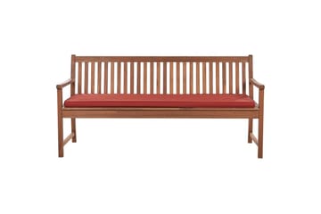 Trädgårdsbänk med dyna Beliani Vivara Light wood||Red - Hagemøbler & utemiljø - Utesofa - Hagebenk & utebenk