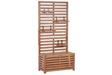 Trädgårdsbänk med väggpanel Beliani Matino Light wood - Hagemøbler & utemiljø - Utesofa - Hagebenk & utebenk