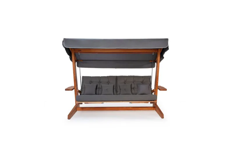 Tredobbelt hagestol Dasina Naturlig / antrasitt - Naturlig / antrasitt - Hagemøbler & utemiljø - Utesofa - Hengesofa