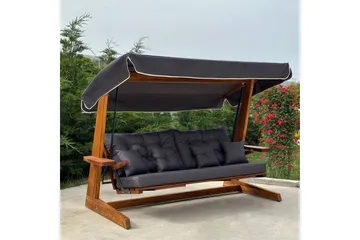 Tredobbelt hagestol Dasina Naturlig / antrasitt - Naturlig / antrasitt - Hagemøbler & utemiljø - Utesofa - Hengesofa