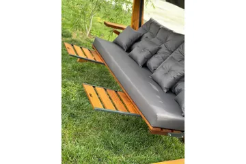 Tredobbelt hagestol Dasina Naturlig / antrasitt - Naturlig / antrasitt - Hagemøbler & utemiljø - Utesofa - Hengesofa