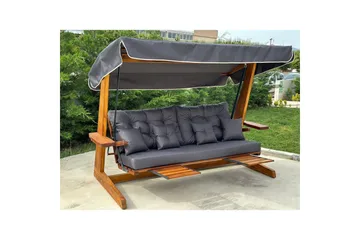 Tredobbelt hagestol Dasina Naturlig / antrasitt - Naturlig / antrasitt - Hagemøbler & utemiljø - Utesofa - Hengesofa