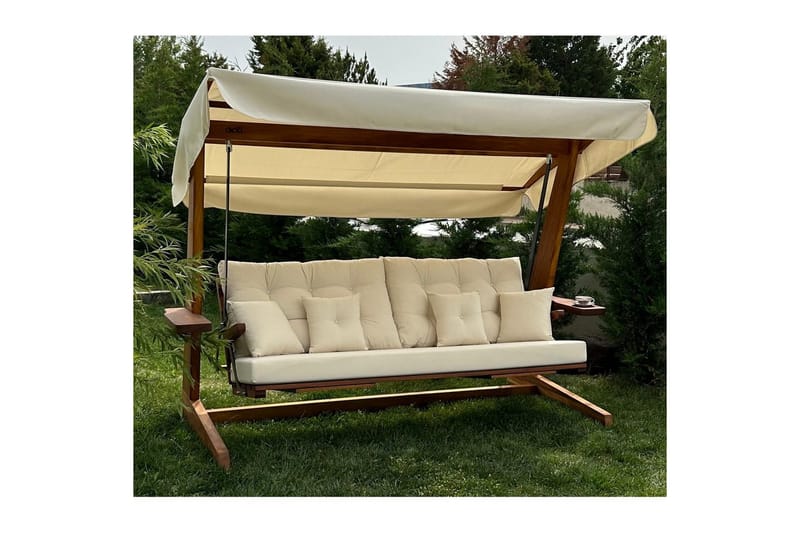 Tredobbelt hagestol Dasina Naturlig / beige - Naturlig / beige - Hagemøbler & utemiljø - Utesofa - Hengesofa