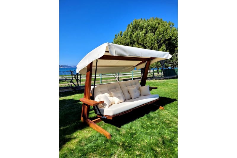 Tredobbelt hagestol Dasina Naturlig / beige - Naturlig / beige - Hagemøbler & utemiljø - Utesofa - Hengesofa