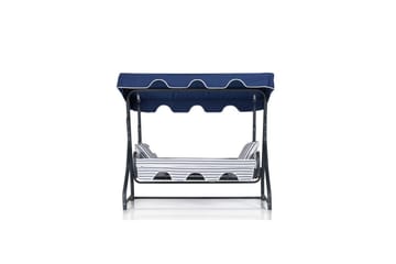 Tredobbelt hagestol Gowanda (200 x 165 x 110 cm) Lys Grå / Blå - Lys Grå / Blå - Hagemøbler & utemiljø - Utesofa - Hammock