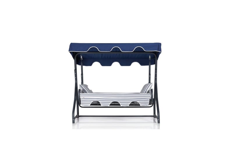 Tredobbelt hagestol Gowanda (200 x 165 x 110 cm) Lys Grå / Blå - Lys Grå / Blå - Hagemøbler & utemiljø - Utesofa - Hammock