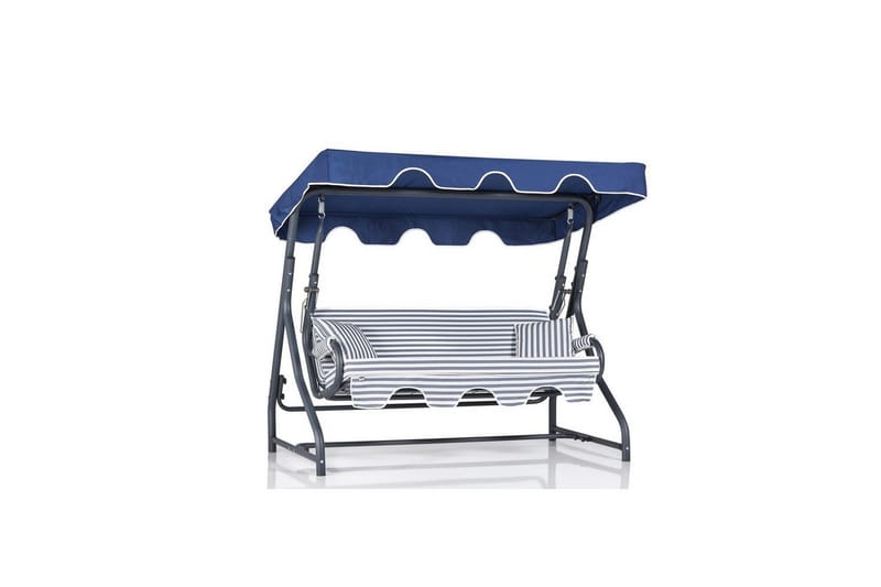 Tredobbelt hagestol Gowanda (200 x 165 x 110 cm) Lys Grå / Blå - Lys Grå / Blå - Hagemøbler & utemiljø - Utesofa - Hammock