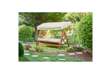 Tredobbelt hagestol Hazim Naturlig / Beige - Natur/Beige - Hagemøbler & utemiljø - Utesofa - Hengesofa