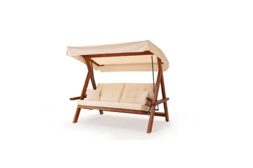 Tredobbelt hagestol Hazim Naturlig / Beige - Natur/Beige - Hagemøbler & utemiljø - Utesofa - Hengesofa