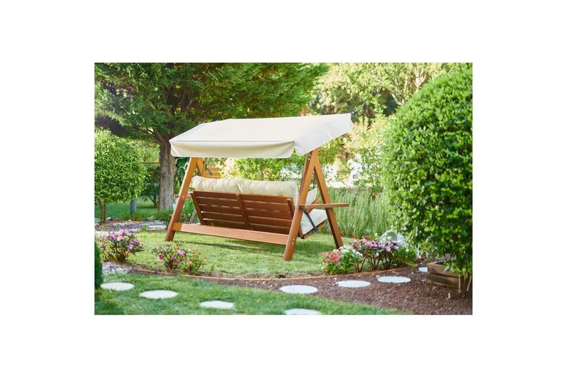 Tredobbelt hagestol Hazim Naturlig / Beige - Natur/Beige - Hagemøbler & utemiljø - Utesofa - Hengesofa