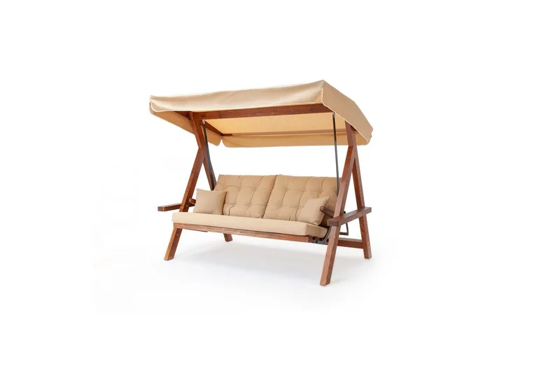 Tredobbelt hagestol Hazim Naturlig / Beige - Natur/Beige - Hagemøbler & utemiljø - Utesofa - Hengesofa