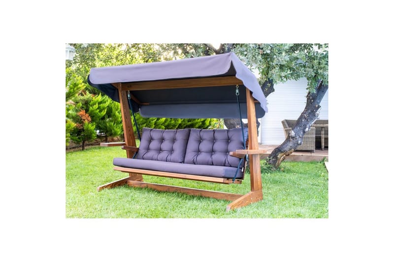 Tredobbelt hagestol Viva Antrasitt - Antrasitt, 237 x 100 x 175 cm - Hagemøbler & utemiljø - Utesofa - Hengesofa