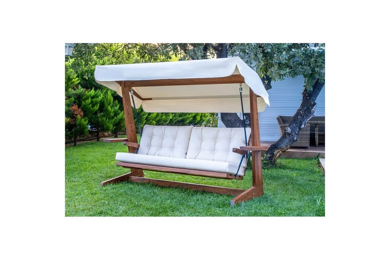 Tredobbelt hagestol Viva Beige - Beige, 237 x 100 x 175 cm - Hagemøbler & utemiljø - Utesofa - Hengesofa