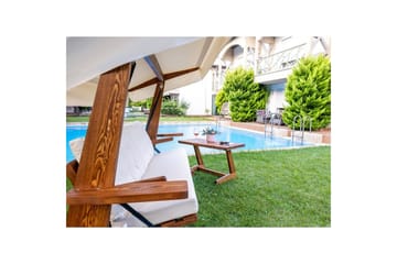 Tredobbelt hagestol Viva Beige - Beige, 237 x 100 x 175 cm - Hagemøbler & utemiljø - Utesofa - Hengesofa