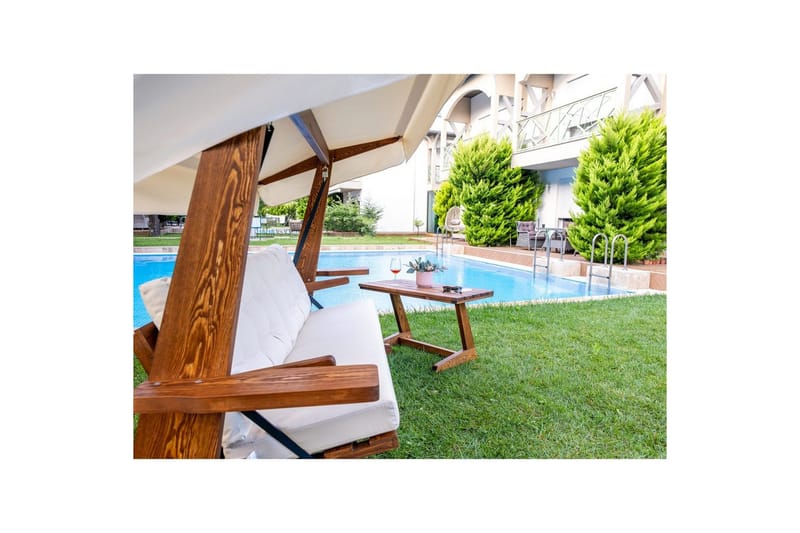 Tredobbelt hagestol Viva Beige - Beige, 237 x 100 x 175 cm - Hagemøbler & utemiljø - Utesofa - Hengesofa