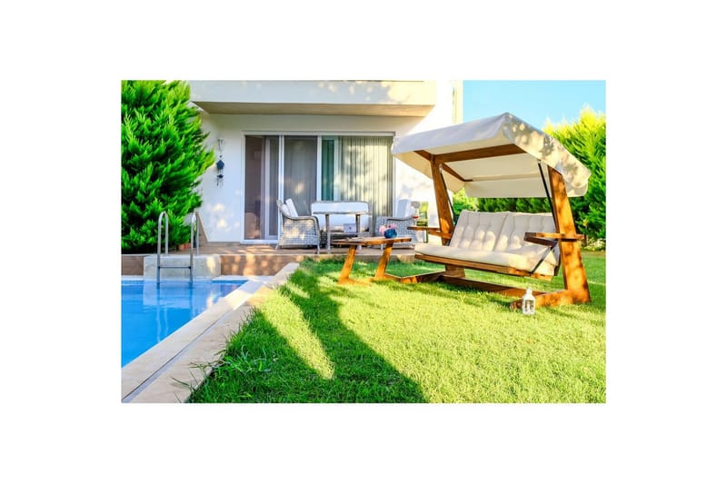 Tredobbelt hagestol Viva Beige - Beige, 237 x 100 x 175 cm - Hagemøbler & utemiljø - Utesofa - Hengesofa