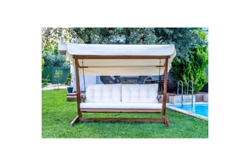 Tredobbelt hagestol Viva Beige - Beige, 237 x 100 x 175 cm - Hagemøbler & utemiljø - Utesofa - Hengesofa