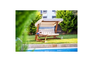 Tredobbelt hagestol Viva Beige - Beige, 237 x 100 x 175 cm - Hagemøbler & utemiljø - Utesofa - Hengesofa