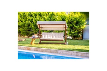 Tredobbelt hagestol Viva Beige - Beige, 237 x 100 x 175 cm - Hagemøbler & utemiljø - Utesofa - Hengesofa