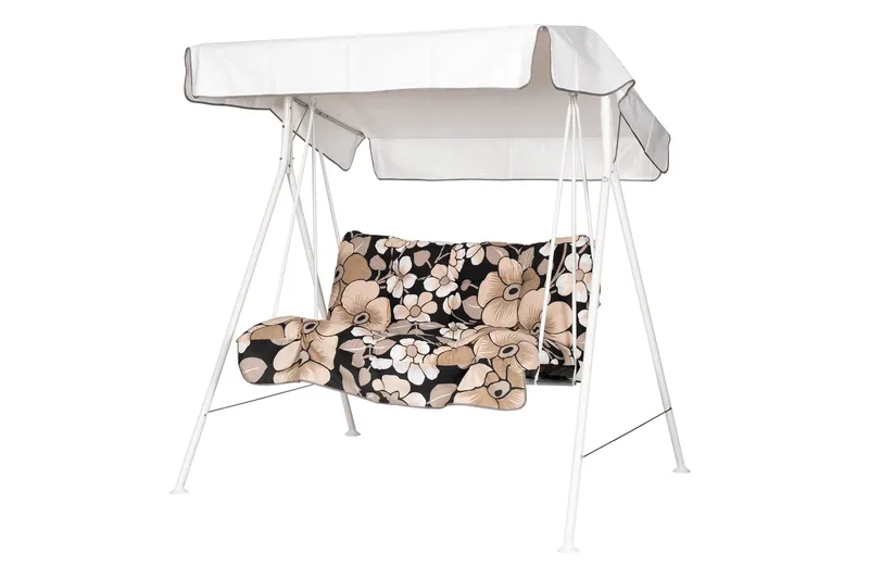 Tritante Komplett Hengekøye 130 cm, Hvit/Blomstrete