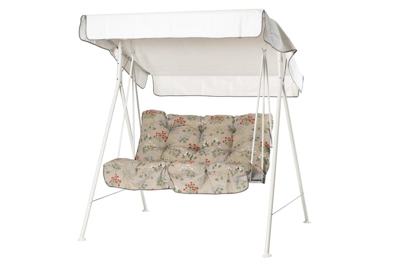 Tritante Komplett Hengekøye 130 cm, Hvit/Blomstrete