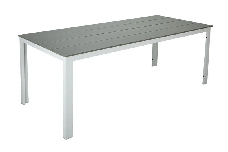 Tunis ute spisebord 140x90 cm rektangulært - Hvit/Grå - Hagemøbler & utemiljø - Hagebord - Spisebord ute