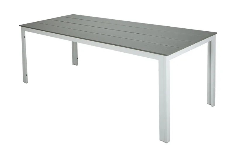 Tunis ute spisebord 140x90 cm rektangulært - Hvit/Grå - Hagemøbler & utemiljø - Hagebord - Spisebord ute