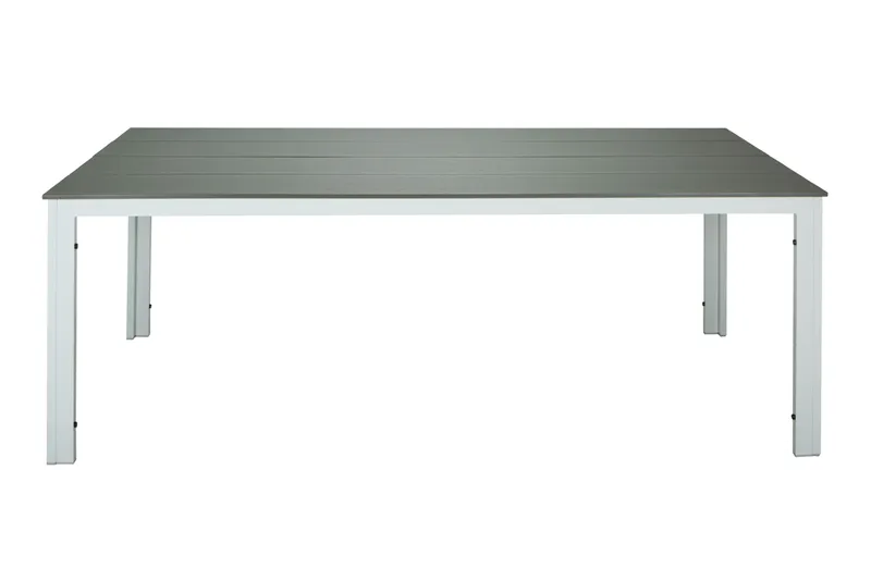 Tunis ute spisebord 205x90 cm rektangulært, Hvit/Grå