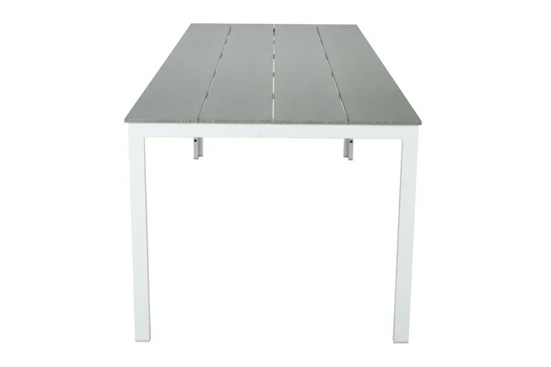 Tunis ute spisebord 205x90 cm rektangulært - Hvit/Grå - Hagemøbler & utemiljø - Hagebord - Spisebord ute
