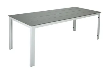 Tunis ute spisebord 205x90 cm rektangulært - Hvit/Grå - Hagemøbler & utemiljø - Hagebord - Spisebord ute