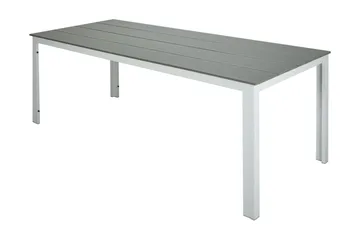 Tunis ute spisebord 205x90 cm rektangulært - Hvit/Grå - Hagemøbler & utemiljø - Hagebord - Spisebord ute