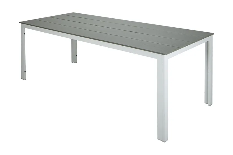 Tunis ute spisebord 205x90 cm rektangulært - Hvit/Grå - Hagemøbler & utemiljø - Hagebord - Spisebord ute
