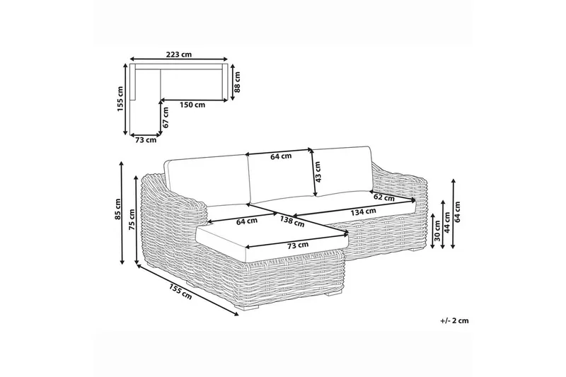 Utesofa Valletri - Hagemøbler & utemiljø - Utesofa - Hagesofa & hagebenk