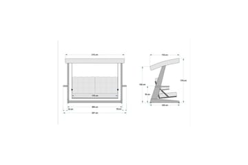 Viva Utendørs Hengesofa 3-seter - Antrasitt - Hagemøbler & utemiljø - Utesofa - Hengesofa