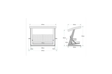 Viva Utendørs Hengesofa 3-seter - Beige - Hagemøbler & utemiljø - Utesofa - Hengesofa