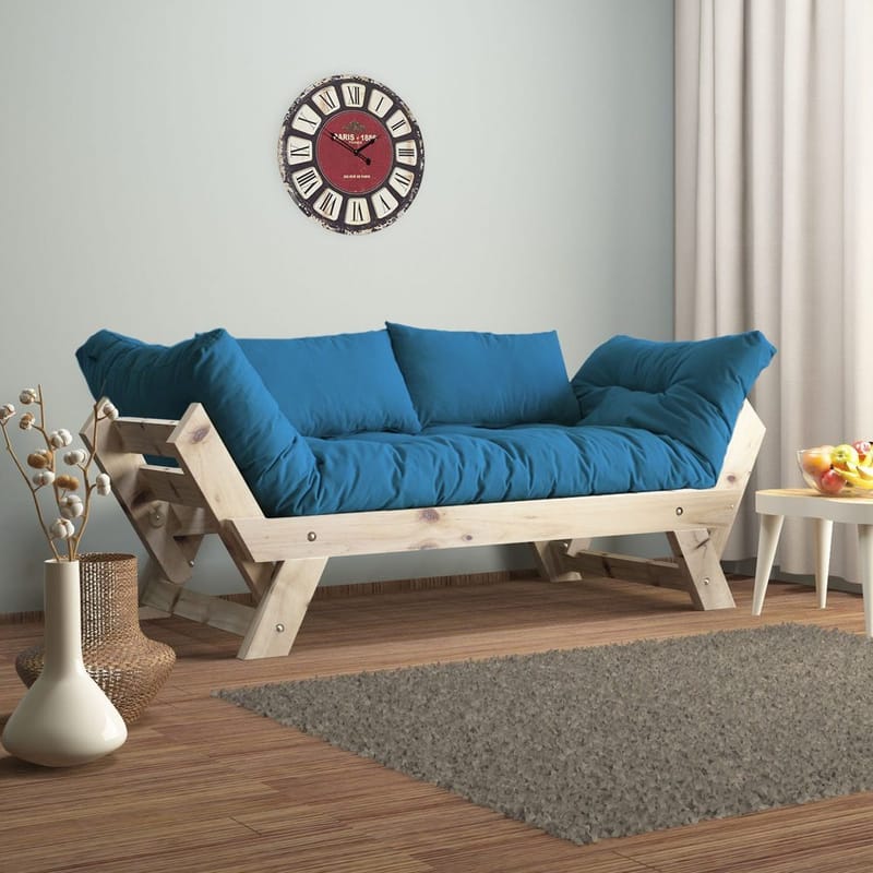 Zylar 2-seters Sovesofa - Blå/Natur - Møbler - Sofaer - Sovesofaer - 2 seters sovesofa