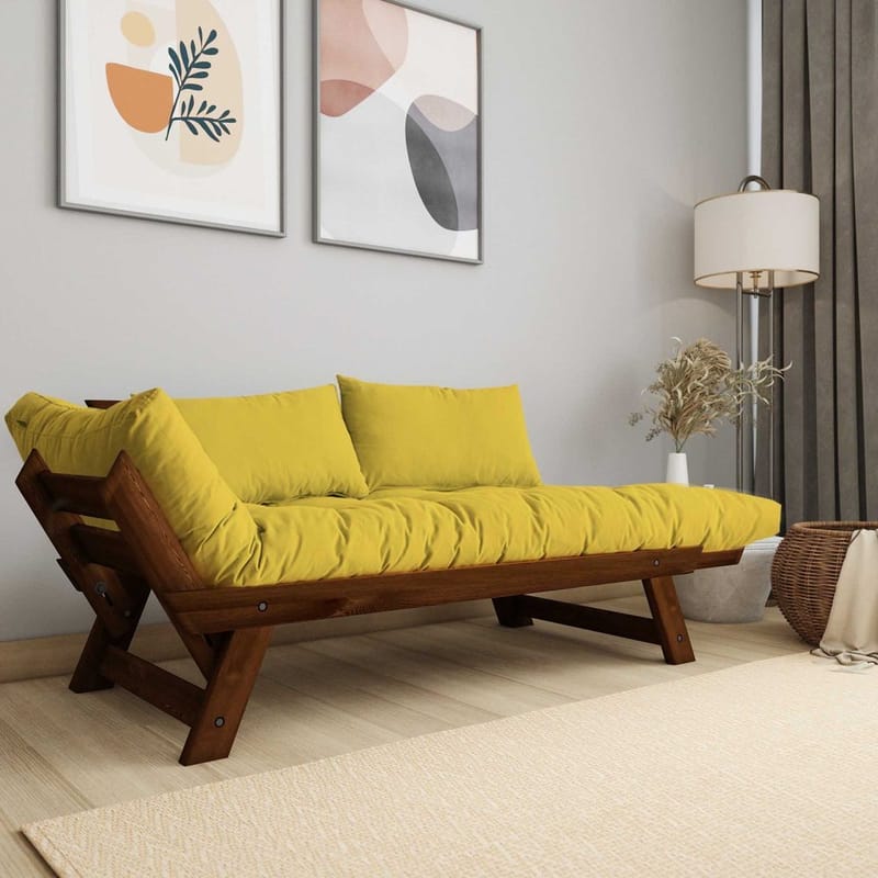 Zylar 2-seters Sovesofa - Gul - Møbler - Sofaer - Sovesofaer - 2 seters sovesofa