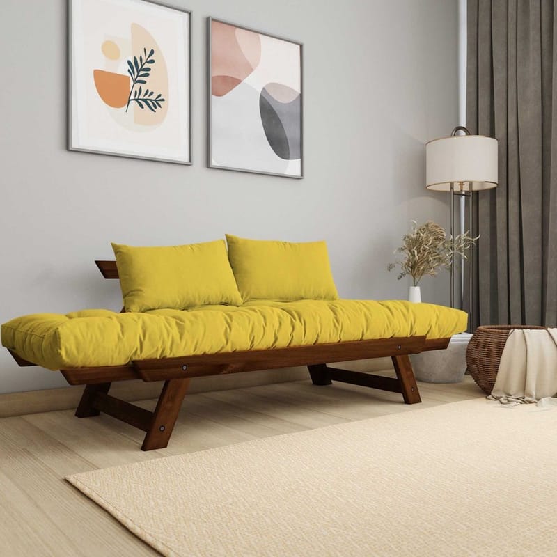 Zylar 2-seters Sovesofa - Gul - Møbler - Sofaer - Sovesofaer - 2 seters sovesofa