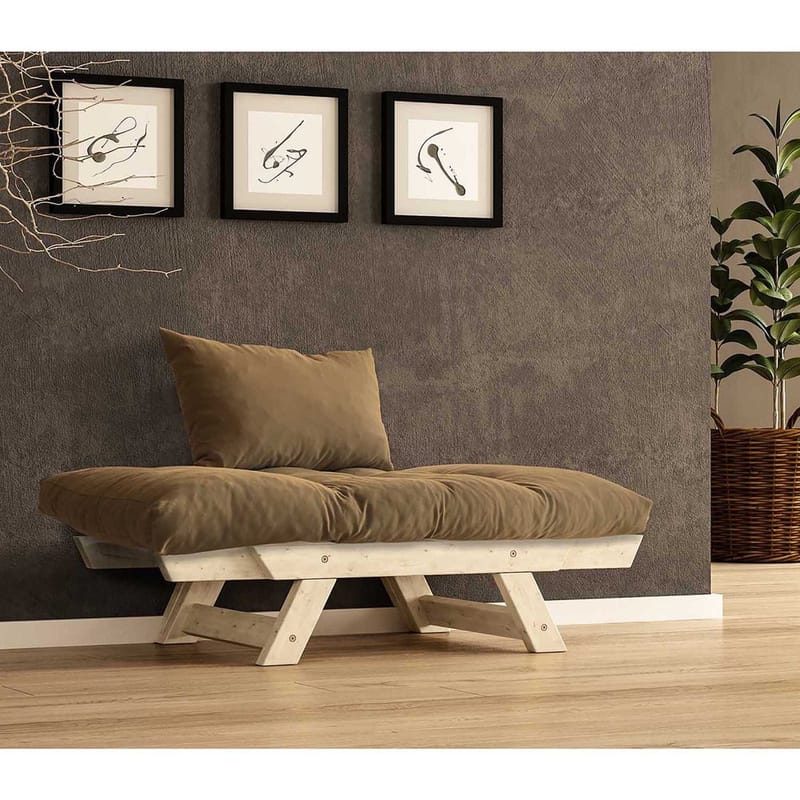 Zylar 2-seters Sovesofa - Mørkebrun/Natur - Møbler - Sofaer - Sovesofaer - 2 seters sovesofa