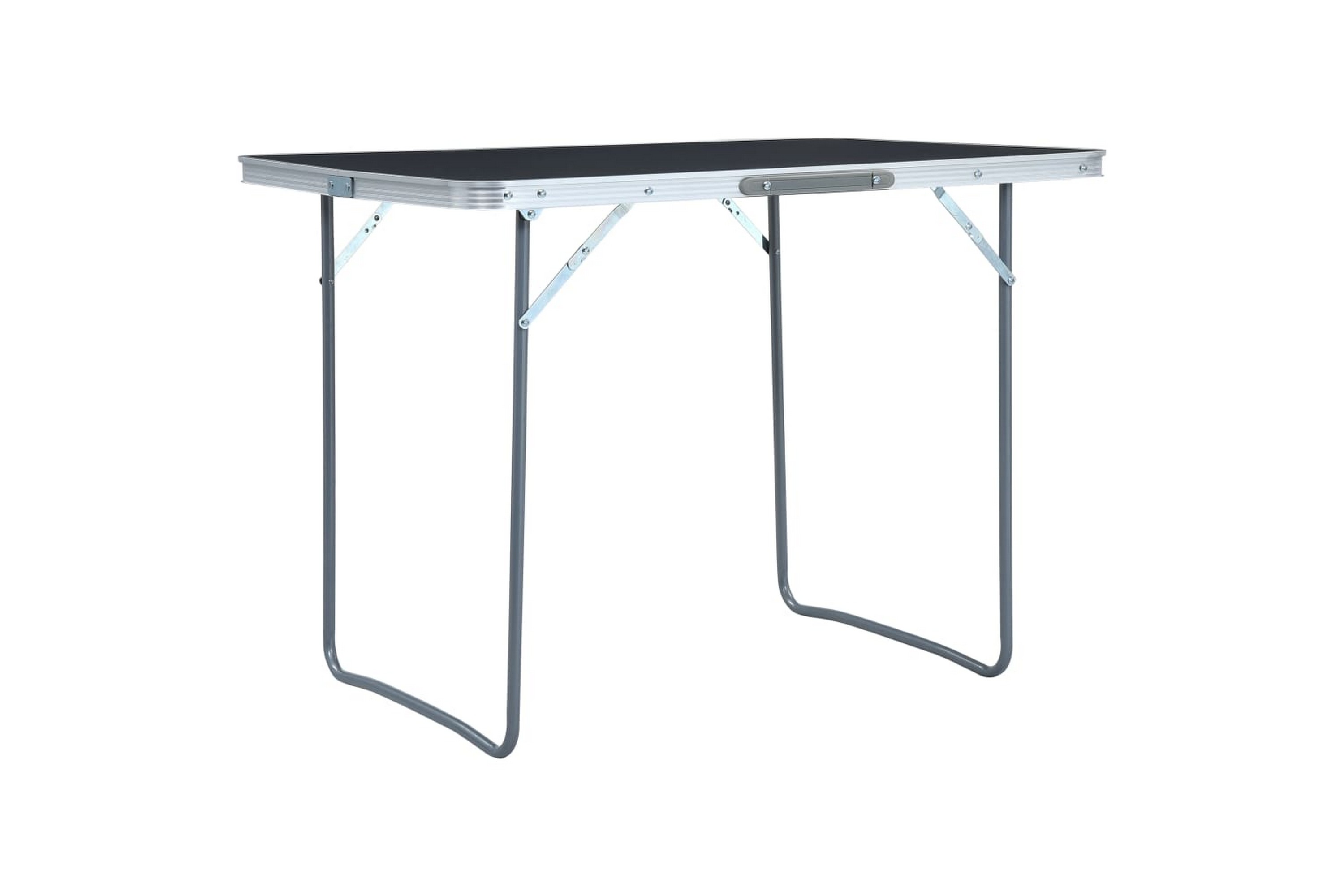Be Basic Sammenleggbart campingbord grå aluminium 120x60 cm -