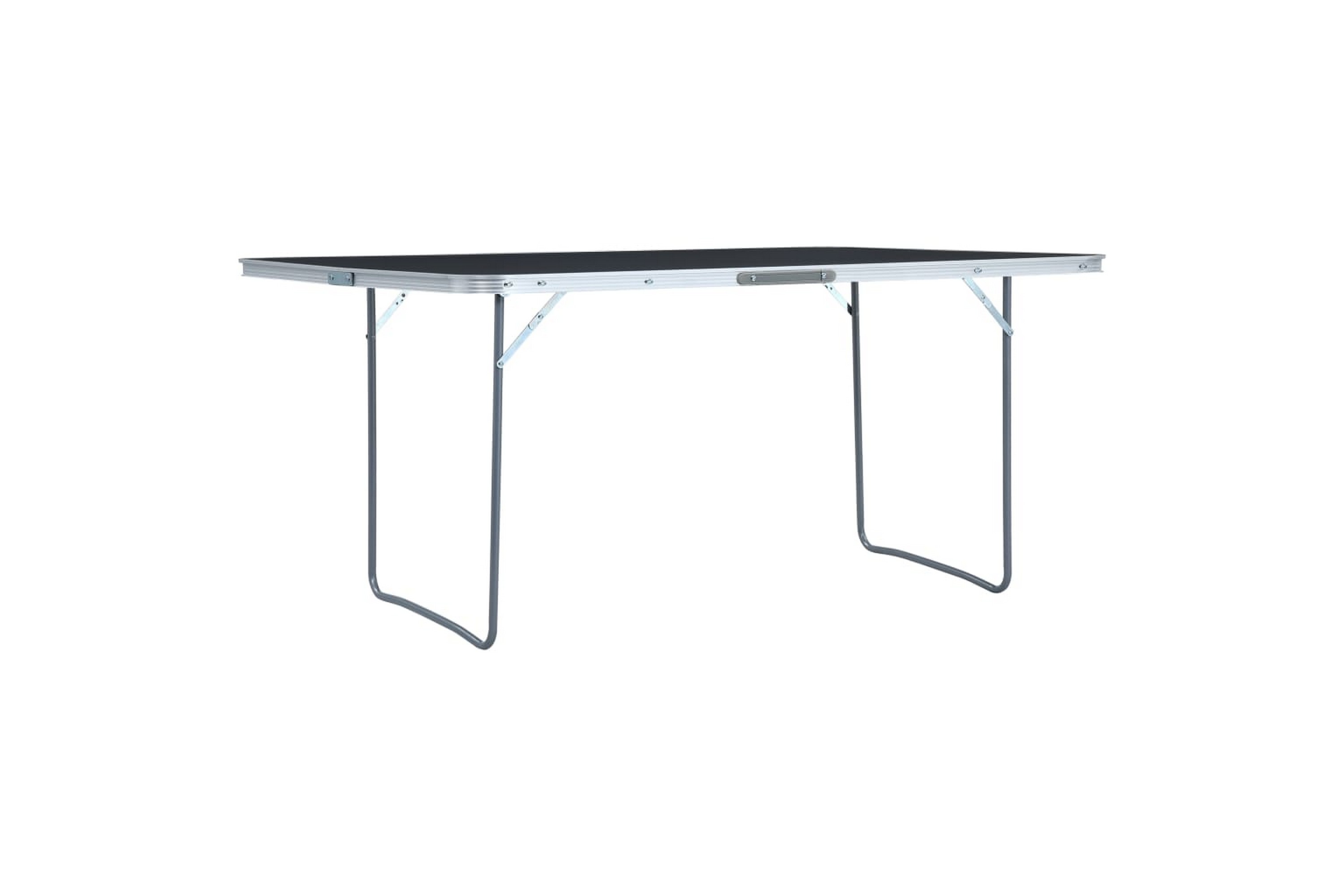 Be Basic Sammenleggbart campingbord grå aluminium 180x60 cm -