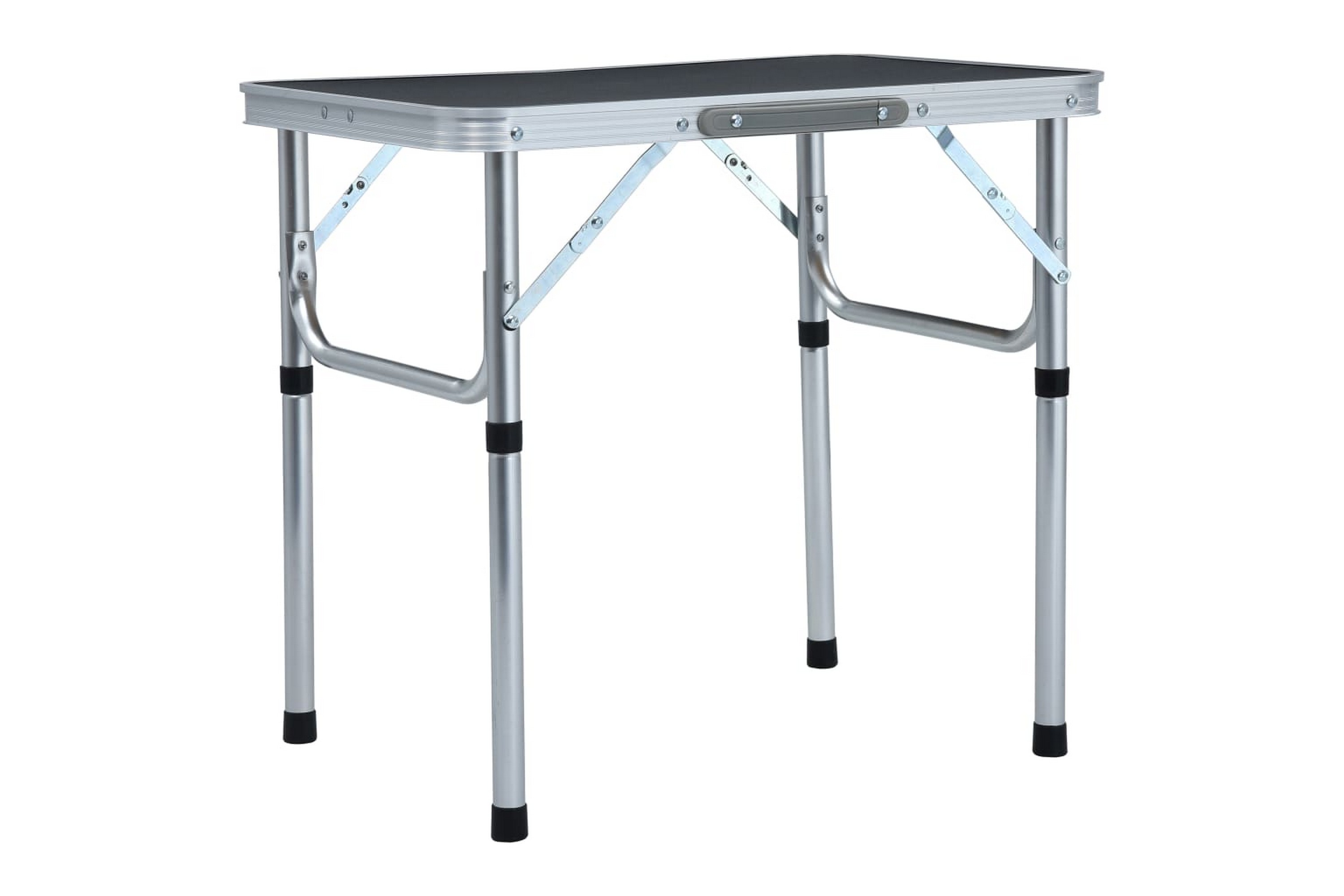 Be Basic Sammenleggbart campingbord grå aluminium 60x45 cm -