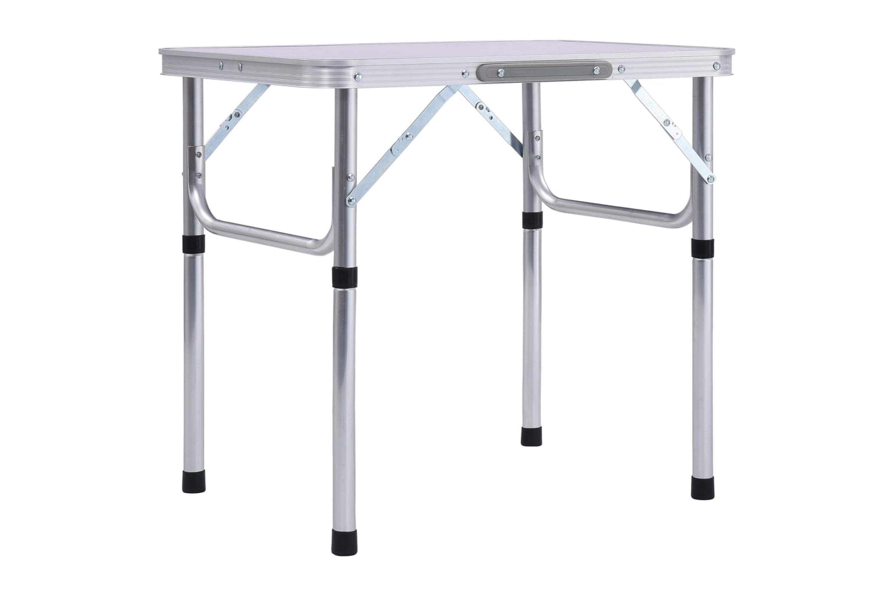 Be Basic Sammenleggbart campingbord hvit aluminium 60x45 cm -