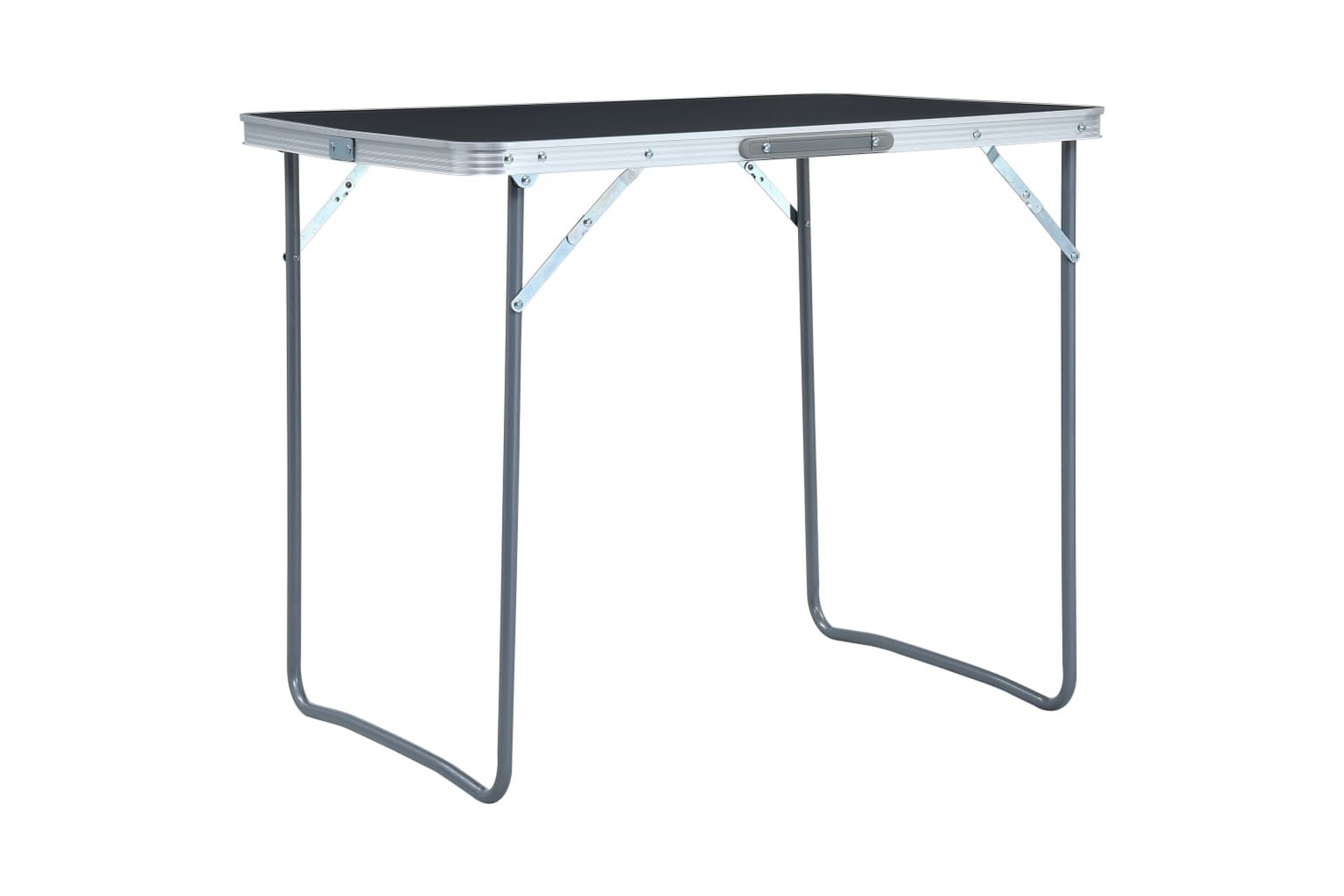 Be Basic Sammenleggbart campingbord med metallramme 80x60 cm grå -