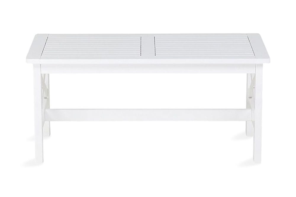 Hagesalongbord Hvit Akasietre Rektangulært 100 x 55 cm Værbestandig Moderne Skandinavisk